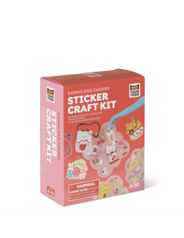 Kit bricolage avec stickers bijou de sac Kawai - Tiger Tribe