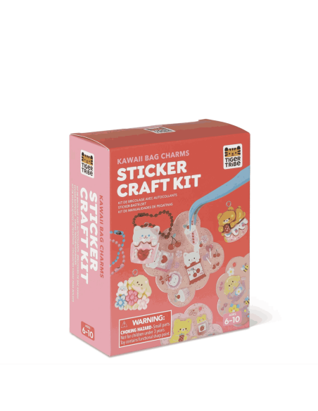 Kit bricolage avec stickers bijou de sac Kawai - Tiger Tribe