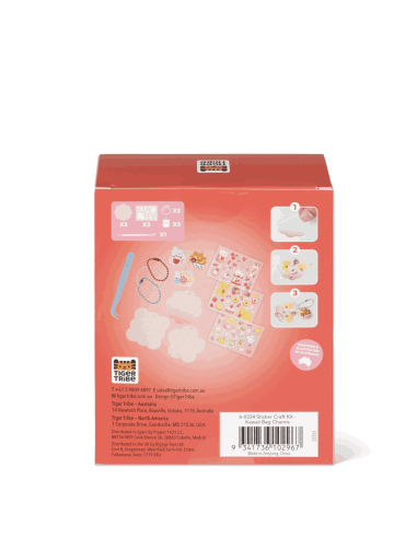 Kit bricolage avec stickers bijou de sac Kawai - Tiger Tribe