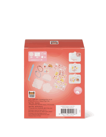 Kit bricolage avec stickers bijou de sac Kawai - Tiger Tribe