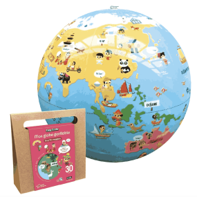 Globe gonflable "Petits Voyageurs" 30 cm - Caly