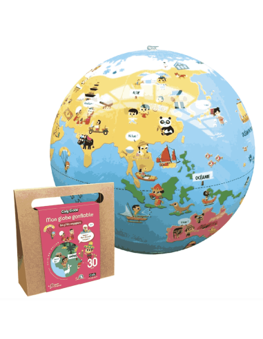 Globe gonflable "Petits Voyageurs" 30 cm - Caly