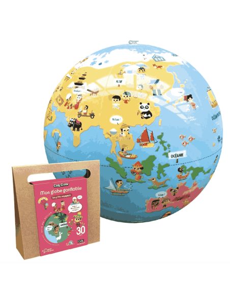 Globe gonflable "Petits Voyageurs" 30 cm - Caly