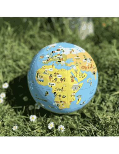 Globe gonflable "Petits Voyageurs" 30 cm - Caly