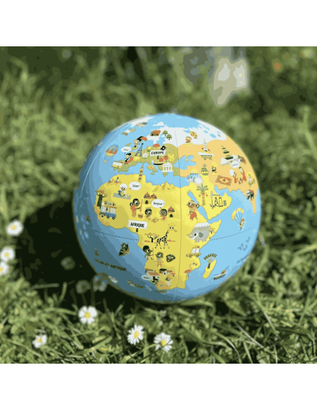 Globe gonflable "Petits Voyageurs" 30 cm - Caly