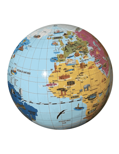 Globe gonflable "Merveilles du Monde" 40 cm - Caly