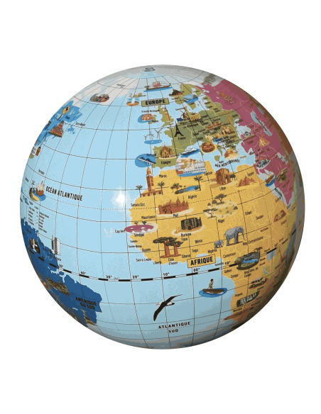 Globe gonflable "Merveilles du Monde" 40 cm - Caly