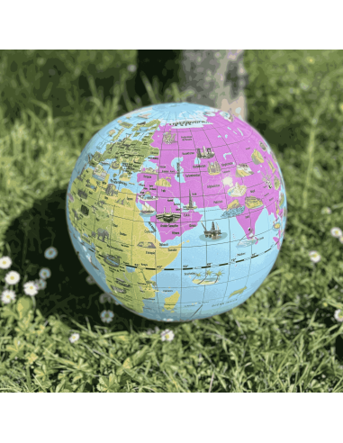 Globe gonflable "Merveilles du Monde" 40 cm - Caly