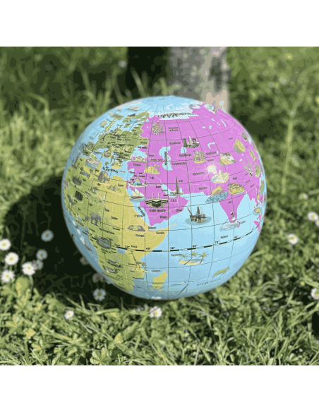 Globe gonflable "Merveilles du Monde" 40 cm - Caly