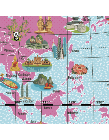 Globe gonflable "Merveilles du Monde" 40 cm - Caly