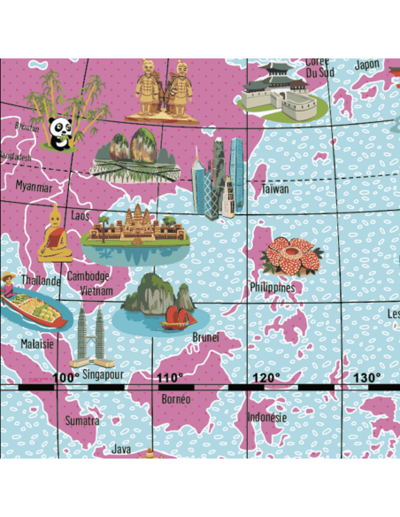 Globe gonflable "Merveilles du Monde" 40 cm - Caly