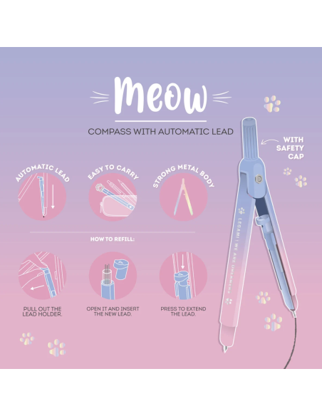 Compas à mine automatique Meow - Legami