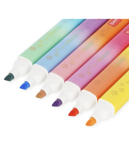 Set de 6 surligneurs double pointe Kitty - Legami