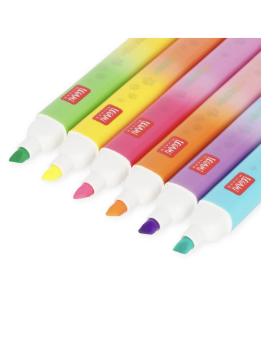 Set de 6 surligneurs double pointe Kitty - Legami