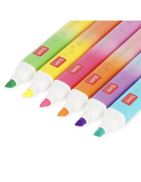 Set de 6 surligneurs double pointe Kitty - Legami