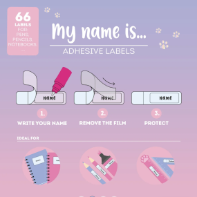 Etiquettes adhésives avec film protecteur Kitty - Legami 2