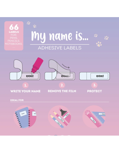 Etiquettes adhésives avec film protecteur Kitty - Legami