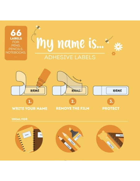 Etiquettes adhésives avec film protecteur Teddy Bear - Legami
