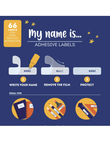 Etiquettes adhésives avec film protecteur Espace - Legami