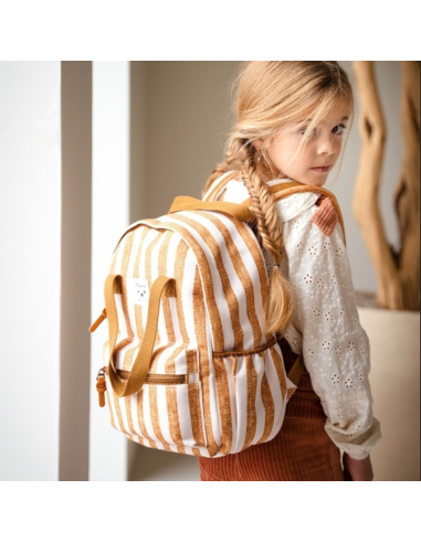 Sac à dos rayures caramel - Kidzroom