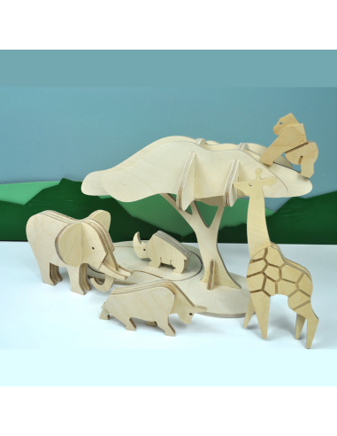 Les animaux de la savane à construire -...