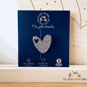 Broche gros coeur multicolore - Les Petites Hirondelles