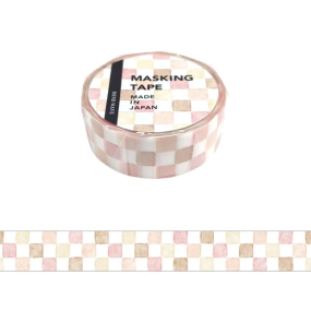 Masking tape Carreaux rosés beiges Check - Mind Wave