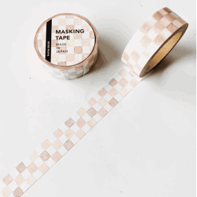 Masking tape Carreaux rosés beiges Check - Mind Wave 2