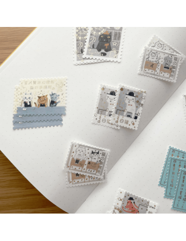 Stickers timbres chats Cat Office - Shinzi Katoh