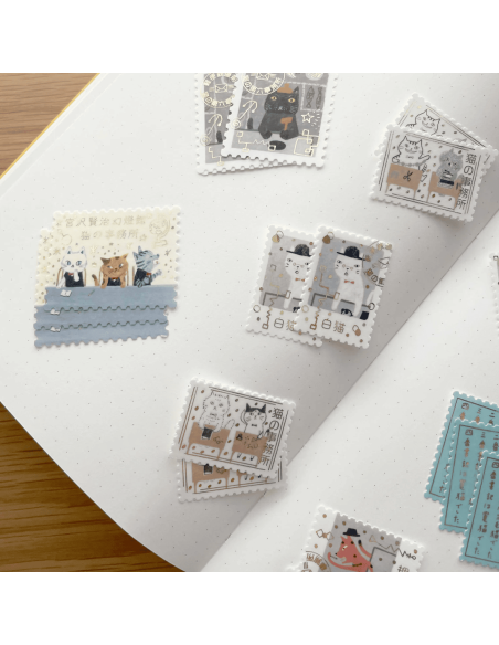 Stickers timbres chats Cat Office - Shinzi Katoh