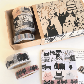 Boite de 5 masking tape chats - Shinzi Katoh