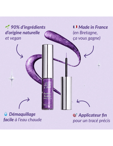 Eyeliner pailleté violet - Sisi la Paillette