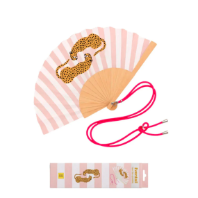 Eventail à bandoulière "Leopard rayé rose" - Woom 2
