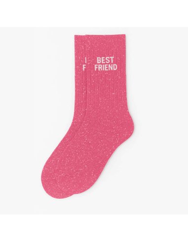 Chaussettes à paillettes Best Friend rose pale