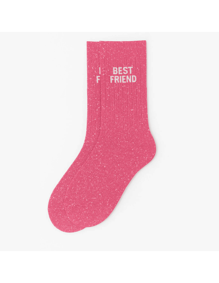 Chaussettes à paillettes Best Friend rose pale