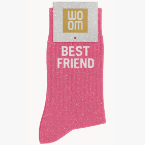 Chaussettes à paillettes Best Friend rose pale