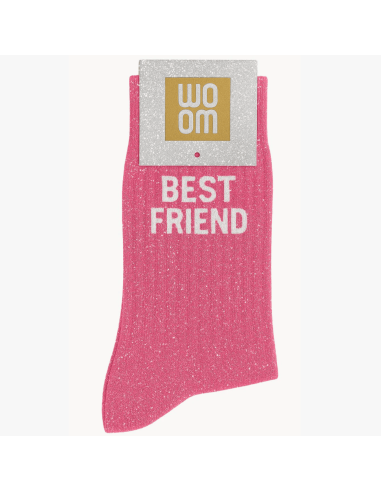 Chaussettes à paillettes Best Friend rose pale