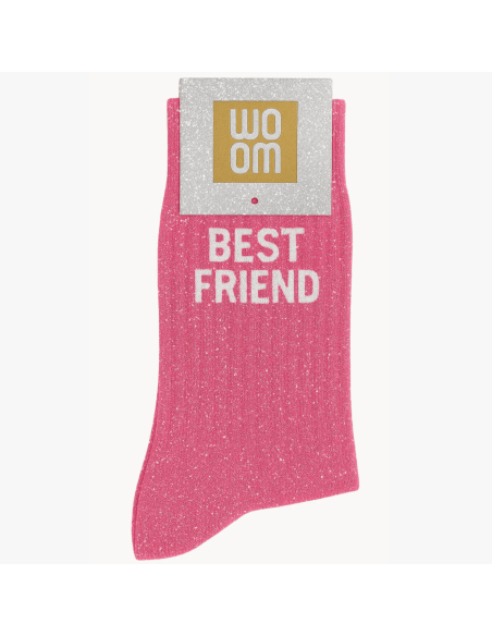Chaussettes à paillettes Best Friend rose pale