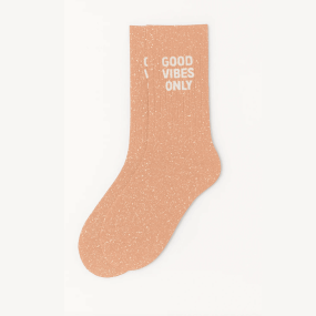 Chaussettes à paillettes Good Vibes Only rose pale 2
