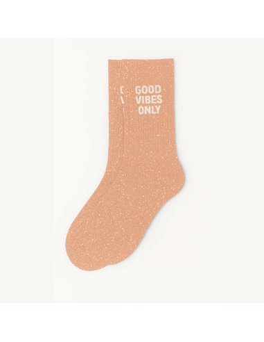 Chaussettes à paillettes Good Vibes Only rose pale