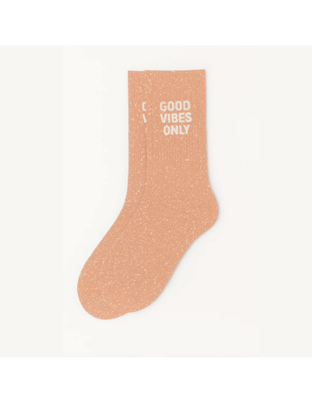 Chaussettes à paillettes Good Vibes Only rose pale
