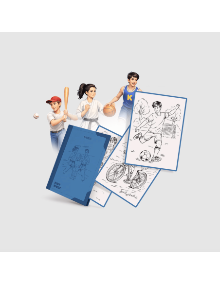 Recharge dessins Kidydraw-pad 8+ Sports - Kidywolf