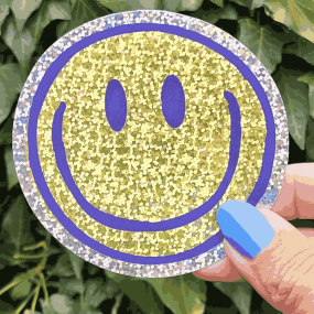 Autocollant pailleté Smiley -  Studio Inktvis 2