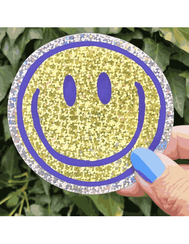 Autocollant pailleté Smiley -  Studio Inktvis