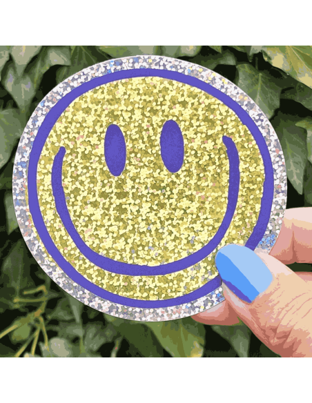 Autocollant pailleté Smiley -  Studio Inktvis