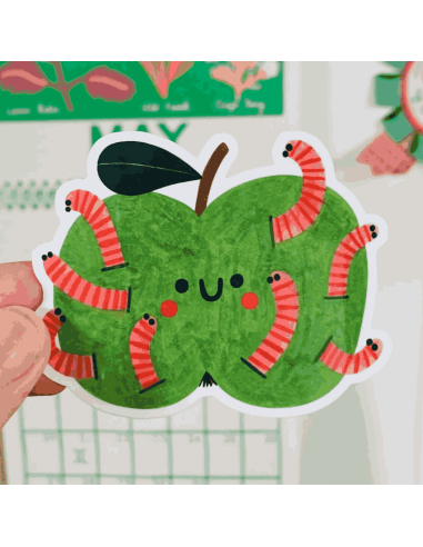 Autocollant Pomme verte - Daria Solak...