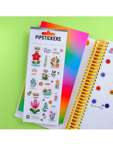 Autocollants Bouteilles en Fleurs - Pipstickers