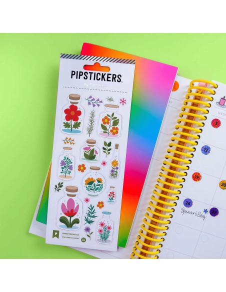 Autocollants Bouteilles en Fleurs - Pipstickers
