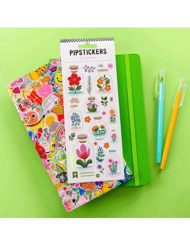 Autocollants Bouteilles en Fleurs - Pipstickers