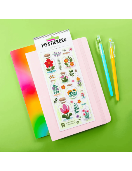 Autocollants Bouteilles en Fleurs - Pipstickers